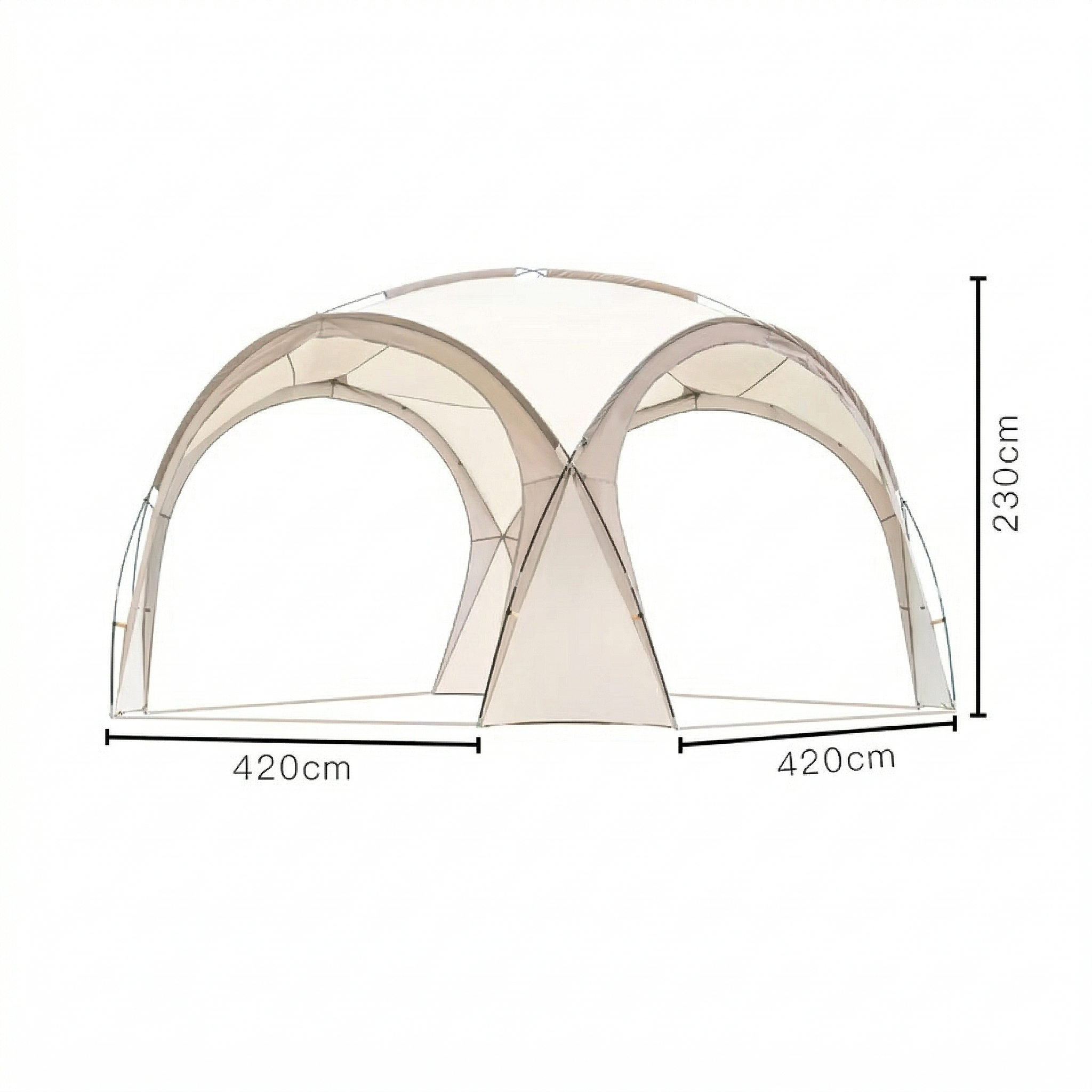 Camping Dome Tent 14×14ft – 210D UPF50+ Ventilated Windproof for Camping Beach Picnic | Traverseon
