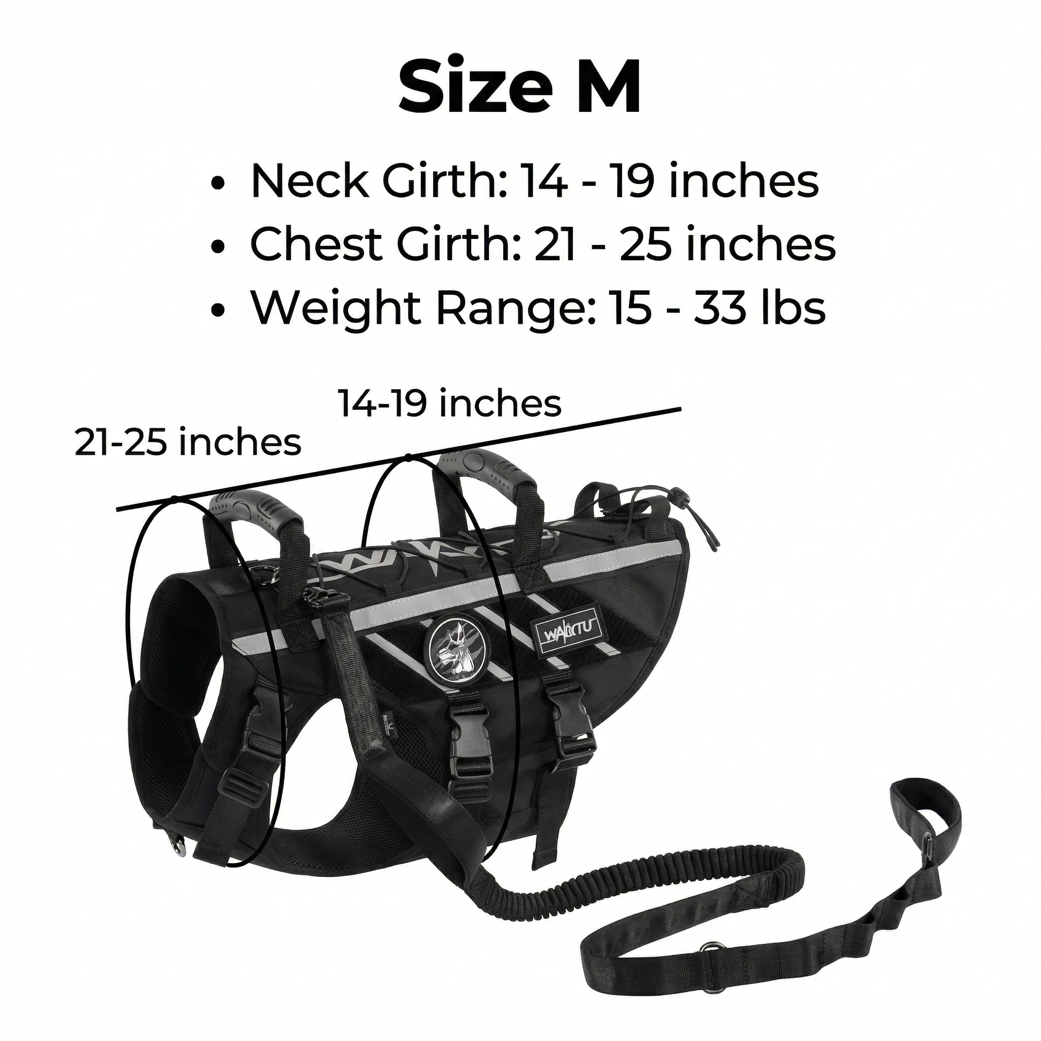 Outdoor Dog Harness – 900D Nylon Detachable Elastic Leash Reflective Dual Handles M/L/XL Hiking Walking | Traverseon
