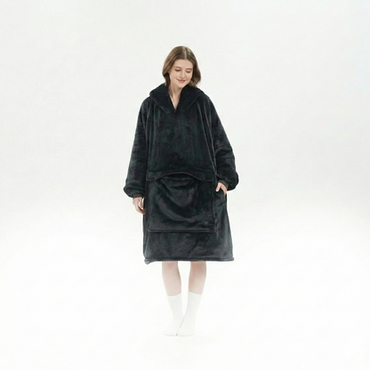 Cordless Heated Hoodie Blanket – 1400g Thick Flannel Cozy Warmth Anywhere | Traverseon