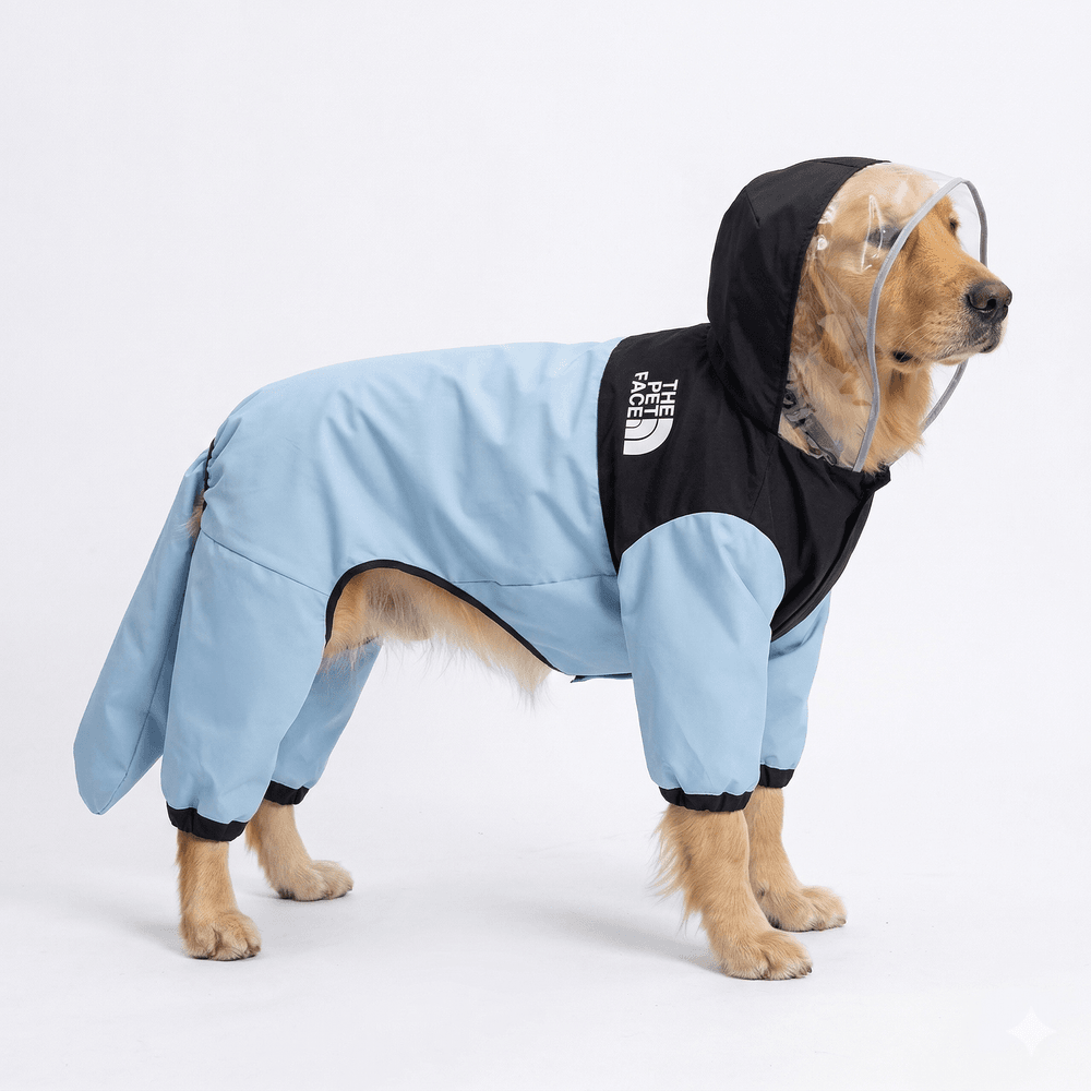 Breathable Large Dog Raincoat with Visor - U-Belly, 15000mm Waterproof, 3XL-8XL (25-88 lbs) | Traverseon