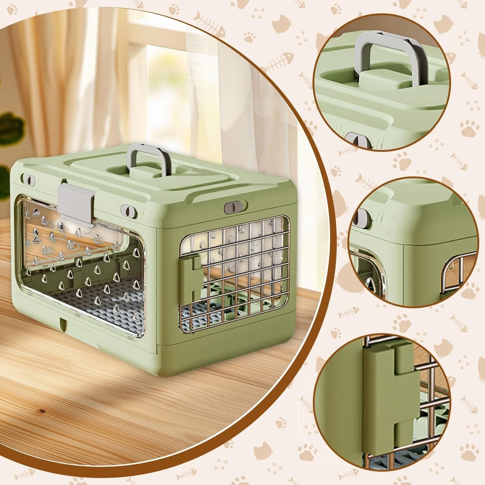 Top-Opening Foldable Pet Carrier – Hard-Sided Ventilated for Air Travel | Traverseon