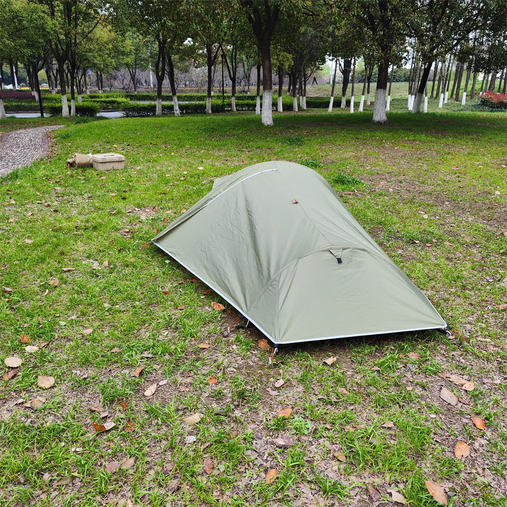 Ultralight 1P Backpacking Tent — Stealth Design, 4-Season Universal, Wind and Rainproof
