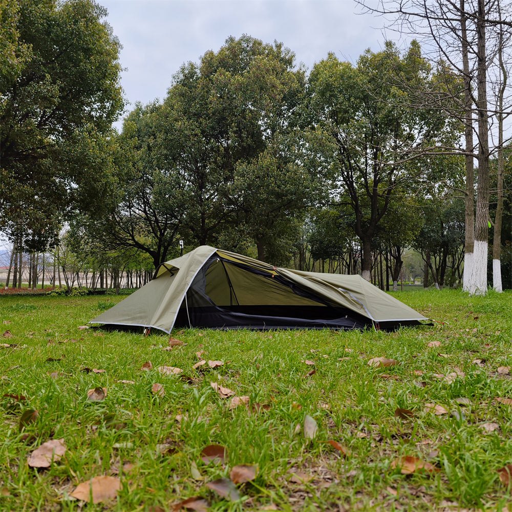 Ultralight 1P Backpacking Tent — Stealth Design, 4-Season Universal, Wind and Rainproof