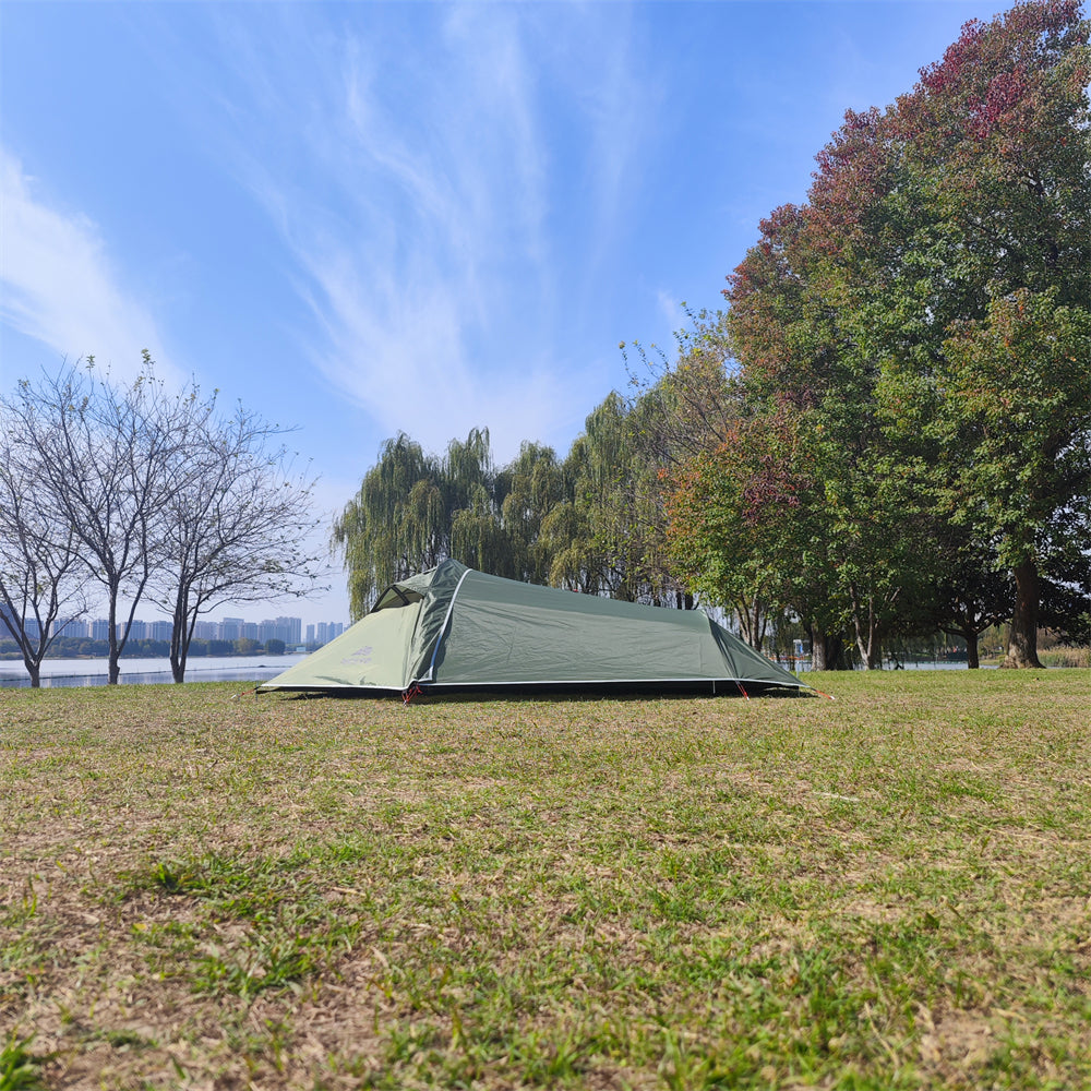 Ultralight 1P Backpacking Tent — Stealth Design, 4-Season Universal, Wind and Rainproof