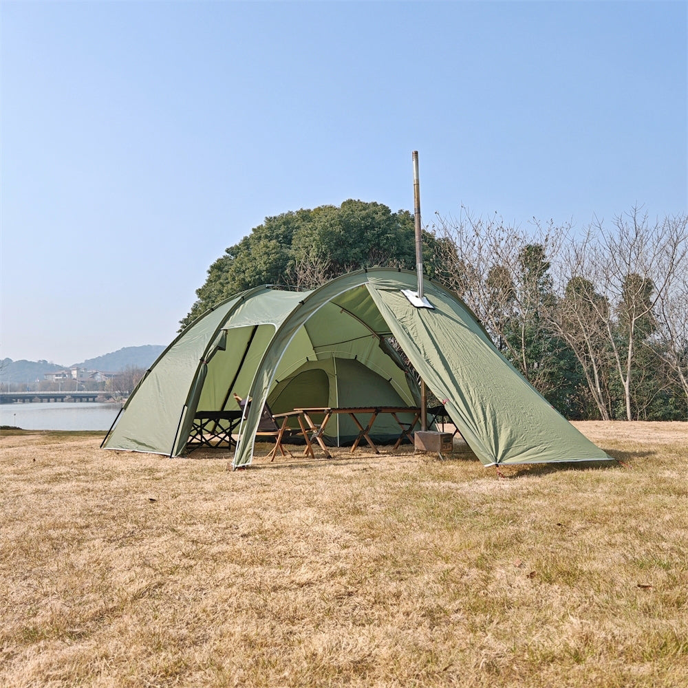Frontier Tunnel Tent 6P — All-Season Family Shelter with Awning Extension