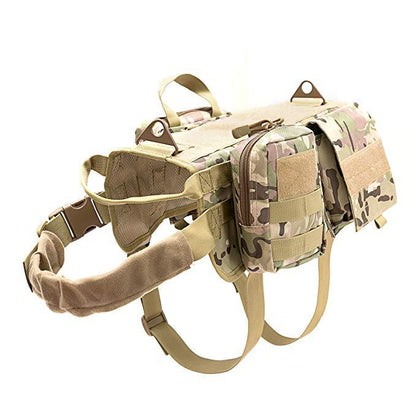Tactical Dog Vest Harness – Adjustable, Pouches, Handle, for Hiking Training | Traverseon