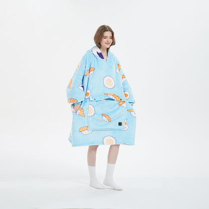 Cordless Heated Hoodie Blanket – 1400g Thick Flannel Cozy Warmth Anywhere | Traverseon