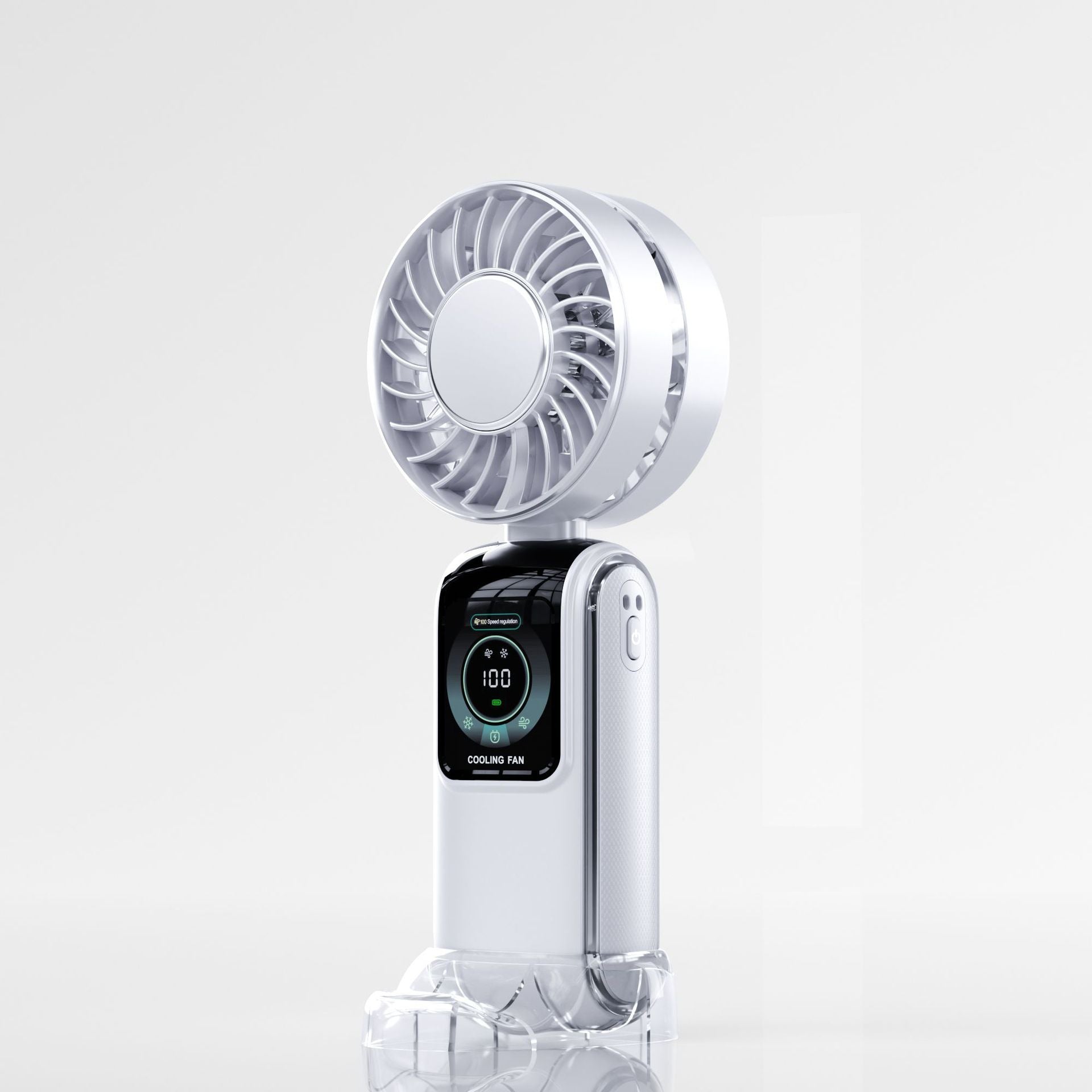TEC Ice Compress 3-in-1 Handheld Fan - NTC Safe, 100-Speed, LED Digital Display, 3600mAh Portable Cooler|Traverseon