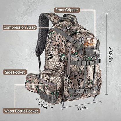 Waterproof Camo Hunting Backpack – Rifle & Bow Holder, 1.40 kg(3.08 lb) | Traverseon
