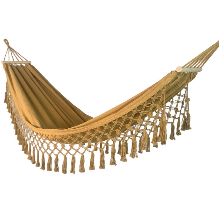 Outdoor Camping Canvas Swing Hammock with Wooden Posts – Anti Rollover Design, 220kg Weight Capacity | Traverseon