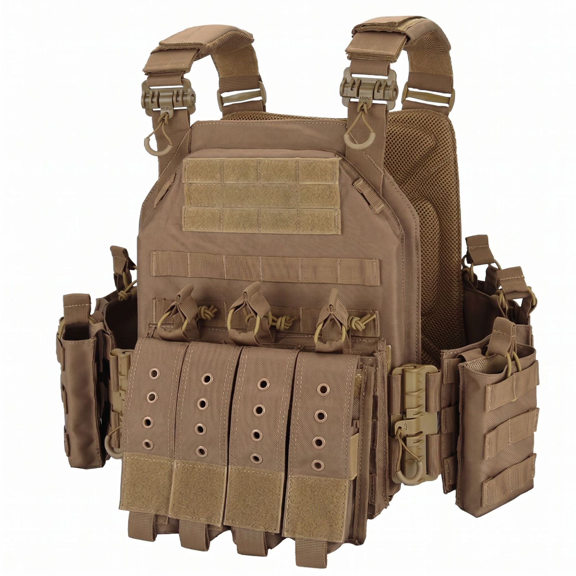 Tactical Vest MOLLE Carrier – 1000D Nylon Adjustable Military Gear Vest 38×31cm | Traverseon