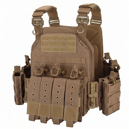 Tactical Vest MOLLE Carrier – 1000D Nylon Adjustable Military Gear Vest 38×31cm | Traverseon