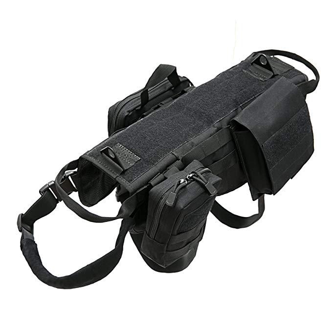 Tactical Dog Vest Harness – Adjustable, Pouches, Handle, for Hiking Training | Traverseon