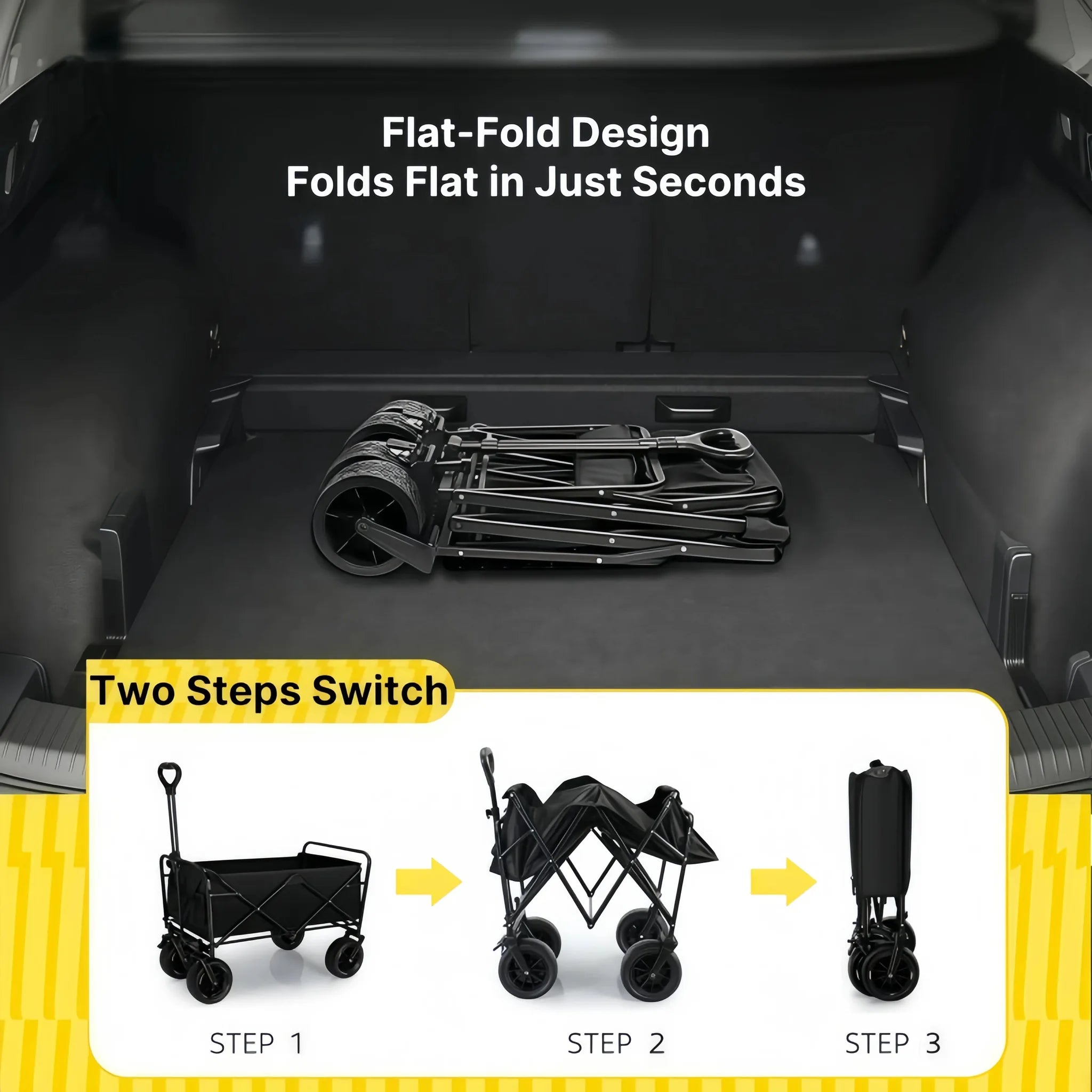 100L Collapsible Wagon Cart – Heavy-Duty Foldable Utility Wagon | Traverseon
