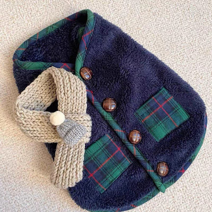 Plaid Coral Fleece Dog Vest – Warm Soft Two-Leg Pet Jacket XS–6XL | Traverseon