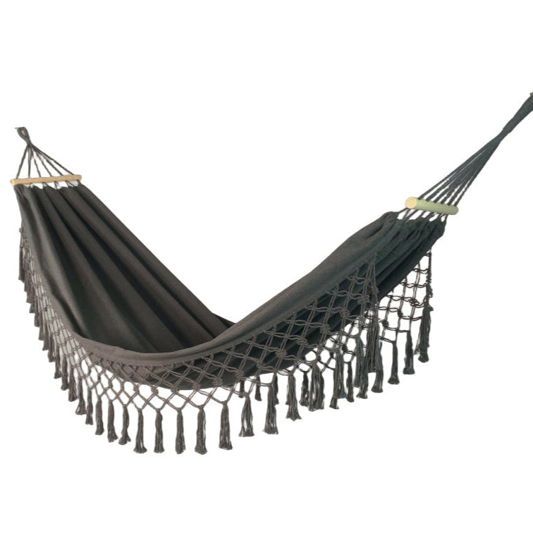 Outdoor Camping Canvas Swing Hammock with Wooden Posts – Anti Rollover Design, 220kg Weight Capacity | Traverseon