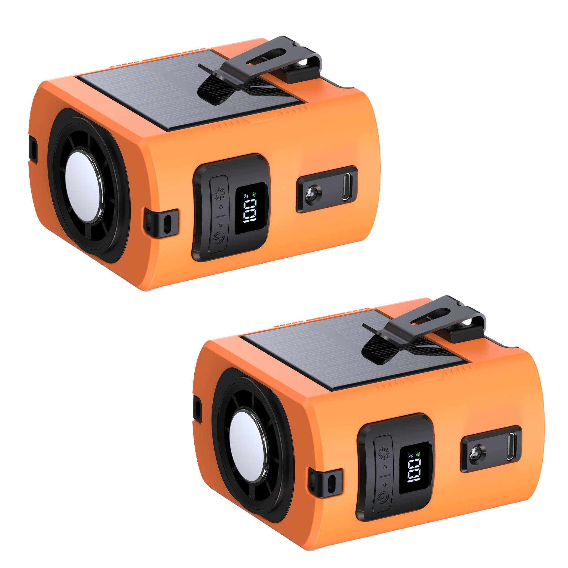 Portable Waist Fan – 8000mAh TEC Cooling, 100-Speed, Solar-Assisted | Traverseon