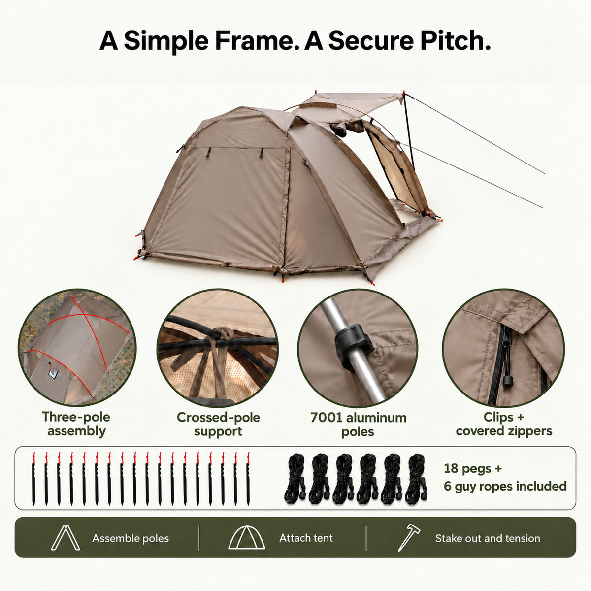 All-Season Family Hot Camping Tent with Stove Jack