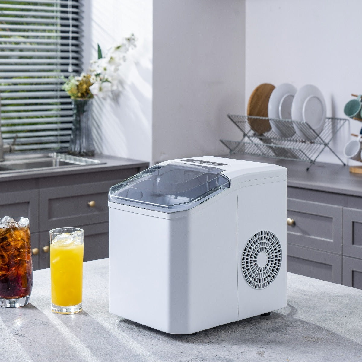 Countertop Ice Maker 6min Fast Ice - Dual Size Ice Auto Clean Portable | Traverseon