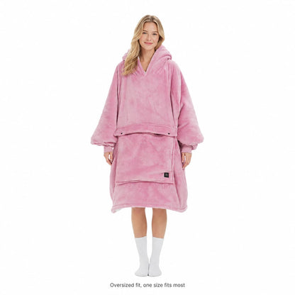 USB Heated Wearable Blanket Hoodie – 3-Zone Flannel Warmth | Traverseon