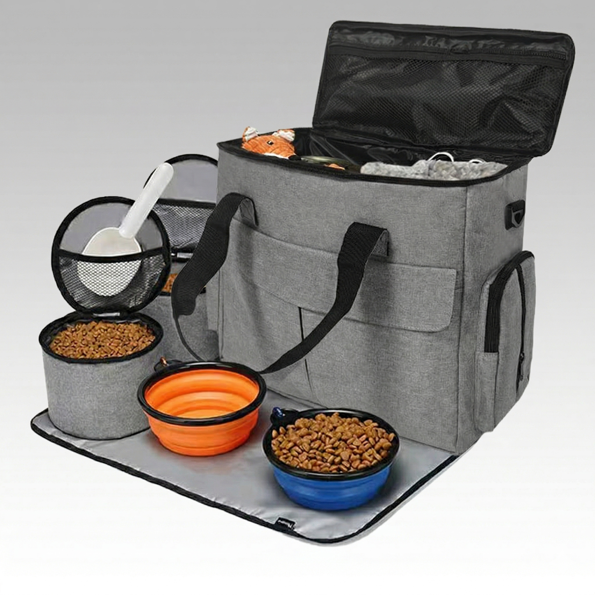 13-Piece Pet Travel Organizer Bag – Airline Approved Storage Kit | Traverseon