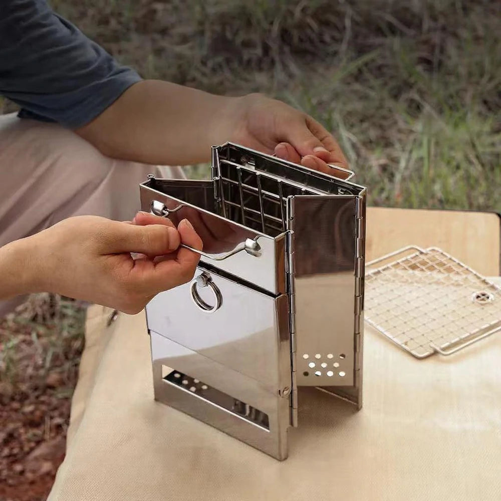 Folding Portable Wood Burning Stove – Multi-Fuel Cooking |Traverseon