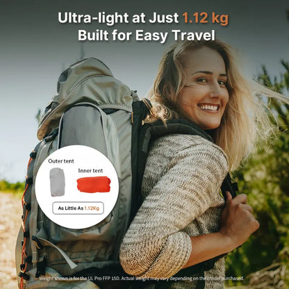 1.18Kg Ultralight 1–2 Person Double-Layer Camping Tent – Waterproof & Windproof