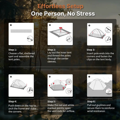 1.18Kg Ultralight 1–2 Person Double-Layer Camping Tent – Waterproof & Windproof