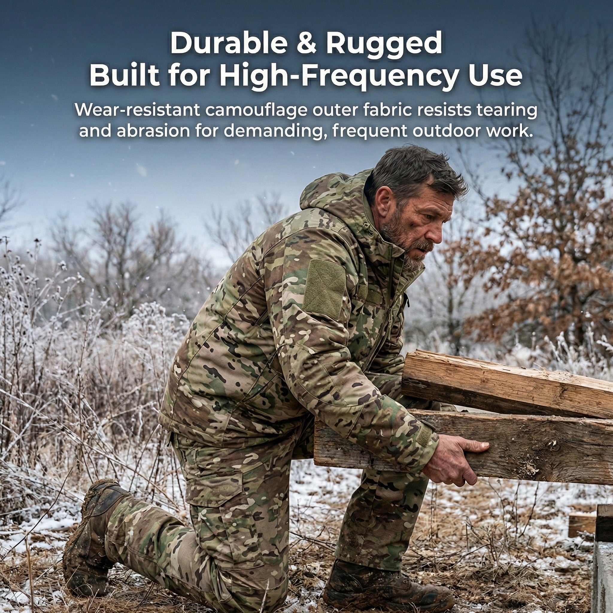 Men's Insulated Camo Hoodie Jacket Pants– Winter Hunting Work Suit | Traverseon