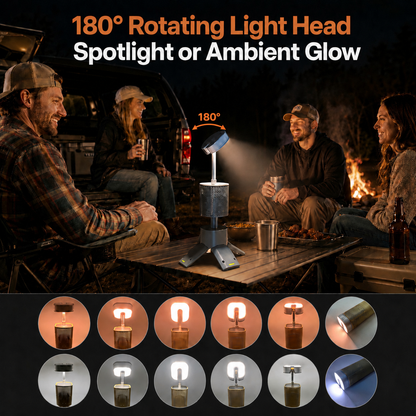 14000mAh Rechargeable Telescopic Camping Lantern with Bluetooth Speaker | Traverseon